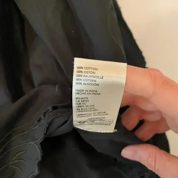 NWT Free People Maisie Cutwork Black Floral Embroidered Long Sleeve Blouse Small - Picture 11 of 11